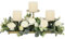 HofferRuffer Kerzenhalter Kerzenständer Gold Kerzenhalter aus Metall mit 3 Kerzentabletts, für Stumpenkerzen, Höhenverstellbar, Weihnachten, Hochzeit, Tischdekoration