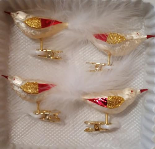 Tradition 4er Set Glasvogel mit Federn