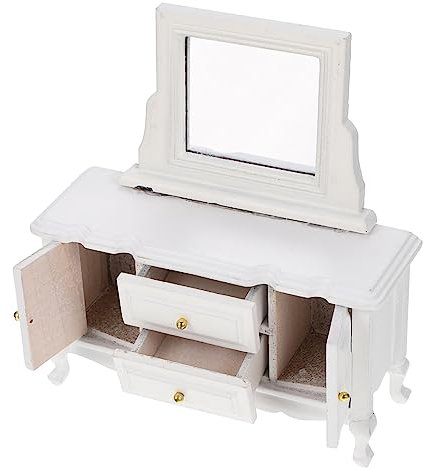 SEWOART Holz Mini Haus Möbel Puppe Haus Kommode Miniatur Schlafzimmer Schmuck Bedarf Accessoire Dekoration