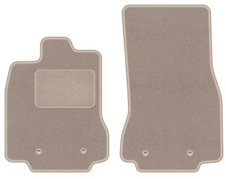 Velours-Fußmatten vorne passend für Jaguar XF I 2WD X250 2007-2015, Beige | passend für Limousine/Kombi; Velours-Teppich (Polypropylen), ca. 6,5 mm; rutschfest, vormontierte Befestigungen (Typ NAP16)