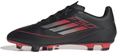 adidas F50 Club Football Boots FG/MG, Botas de fútbol Unisex Adulto, Core Black/Iron Met./Lucid Red, 46 EU