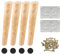 APACALI 4PCS Pied Meuble Bois, 30CM Pied de Meuble Bois Rond, Pied de Table Bois, Pieds de Meuble Pieds de Rechange avec Plaques de Montage et Vis pour Canapé, Lit, Fauteuil, Armoire