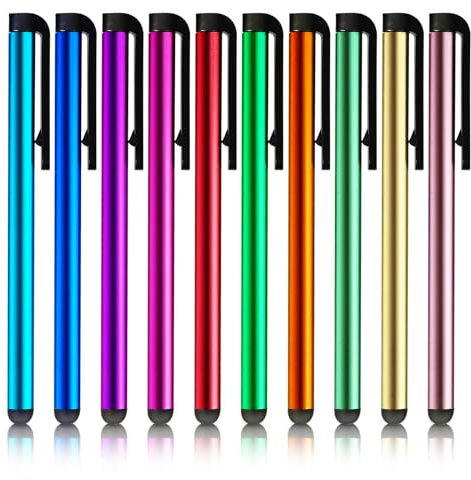 JIEYAO 10 lápices capacitivos para pantallas táctiles, lápiz capacitivo de punta de goma fina, lápiz capacitivo universal de alta precisión, bolígrafos para tabletas y teléfonos móviles para todos los