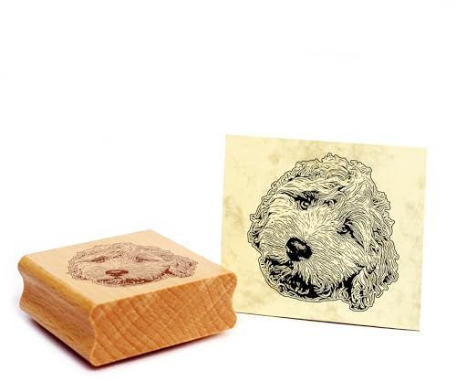 Dekolando Motivstempel Golden Doodle Stempel Hund Holzstempel 47 x 48 mm