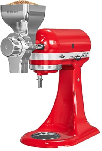 Metal Grain Mill Attachment Fit for KitchenAid Stand Mixer, 12-Level Adjustable Flour Mill Grain Grinder for Kitchenaid, Fit for Wheat, Corn, Oats, Nut