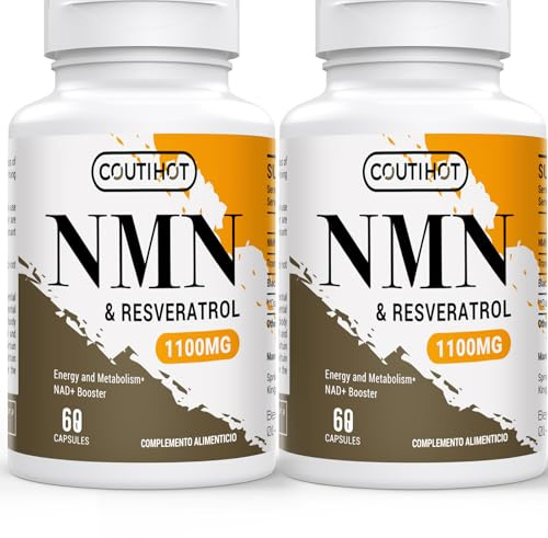 Cápsulas de 1100 mg de NAD+ y Trans-Resveratrol con 50 mg de Extracto de Pimienta Negra 60 Cápsulas (60 unidades (paquete de 2))