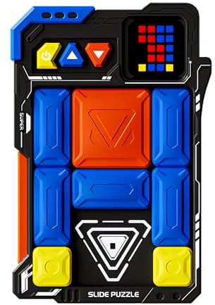 HLF Super Jigsaw Puzzle Machine Mecha Appearance LED Screen Maze Escape Game Wah Rong Road Blocks 520 levels Automatic Induction Magnetic Design Logical Thinking Gift Toys for Kids/Boys/Girls (Black)