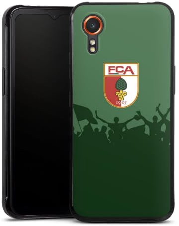 Silikon Hülle kompatibel mit Samsung Galaxy Xcover7 Case schwarz Handyhülle FC Augsburg FCA Bundesliga