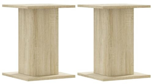 vidaXL Supports de Haut-parleurs 2 pcs chêne Sonoma Bois d'ingénierie, Support d'enceinte, Support d'enceinte de Bureau, Support d'enceinte HiFi