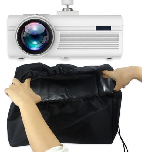 Hapihom Projector Dust Cover with Drawstring,Universal Oxford Cloth Projector Ceiling Cover For Ceiling Home And Outdoor 13.8x13.8x8.7in black