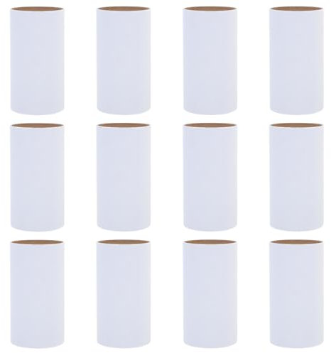 12Pcs White DIY Craft Paper Tubes for Kids Art Projects Blank Cardboard Rolls for Painting Graffiti and Creative Activities
