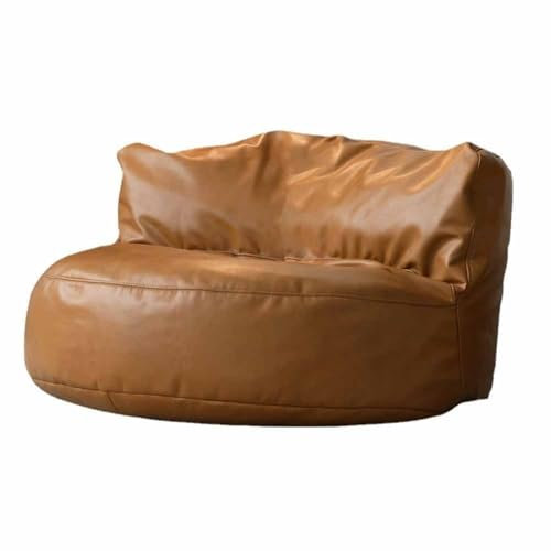 JNTFNE Sitzsack-Sessel aus PU-Leder, ohne Füllstoff, Couch-Pouf, Sofabezug, Erwachsene, Sitzsack, Fauler Sessel, Couch, Boden, Sitzgelegenheit, Wohnzimmermöbel (braun)