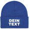 NIMAMA Unisex Erwachsenen Mütze Beanie Bedrucken Lassen - Mit Wunschtext personalisiert - Individuell als Geschenk für Herren und Damen selbst gestalten - Royalblau