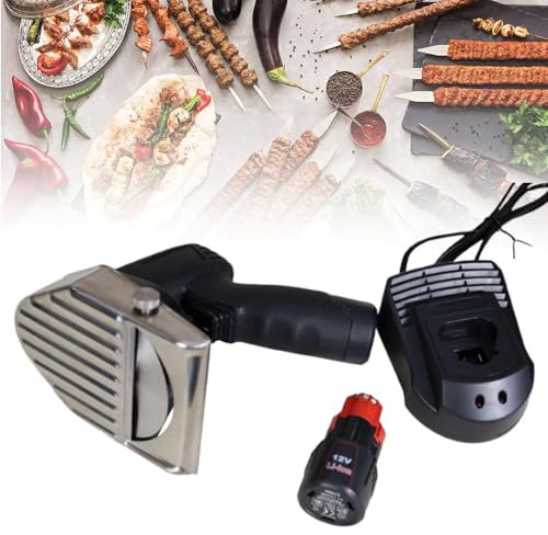 LFfwynog Trancheuse à Kebab électrique, Couteau à Kebab sans Fil avec 2 Lames d'épaisseur réglable de 0 à 8 mm, 80 W pour Restaurants, rôtisseries, Snack-Bars
