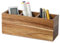 Portapenne in legno per penne, matite, porta telecomandi da scrivania, organizer da scrivania, con 3 scomparti, multiuso, per riporre telecomandi TV, console di gioco, telefoni, forniture per ufficio