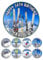 Edible 7 round Skiing Personalised cake topper and 8 x 2 cupcake toppers Premium icing paper - roulette