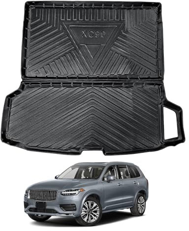 ECOZEN für Volvo XC90 2015-2025 kofferraumwanne,rutschfeste Gummimatte,Faltbare kofferraummatt,TPE Material Volvo XC90 Zubehör (XC90)