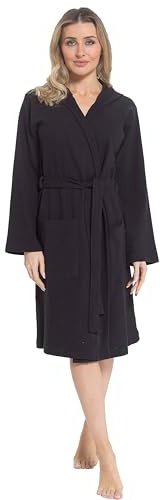 Daisy Dreamer Women's Hooded Waffle Cotton Bathrobe Dressing Gown Super Absorbent Spa Robes Ideal for Home & Loungewear