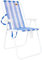 DEVESSPORT Silla de Playa Plegable con Asas y Protecciones | Silla de Playa Resistente con Protecciones para Playa y Camping Azul y Blanca (Sencilla)