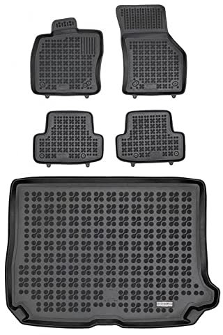 SMK Satz Gummifußmatten und Kofferraummatten für Audi Q2 ab 2016 Verbessern Sie Ihren Reisekomfort mit Antirutschmatte Auto - Allwetter fußmatten Auto, Schutz vor Verschmutzung