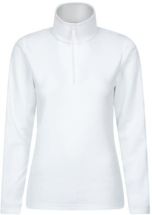 Mountain Warehouse Camber Half Zip Women's Fleece - Lightweight, Warm & Cosy Half Zip Sweatshirt Top - Best for Camping, Outdoors, Travelling & Hiking Beige (Plain) XXS