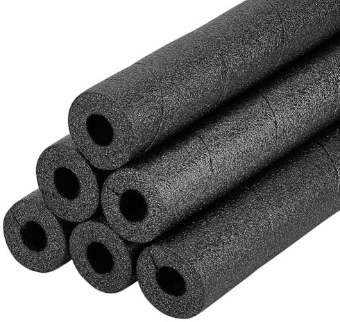 BENECREAT 8Pcs 15.83 Inch/40.2cm Insulation Foam Tube, 45mm/1.78 Inch Black Multi-Purpose Snake Pipe Pool Noodles Foam for Gaps and Joints Backing Concrete Filler