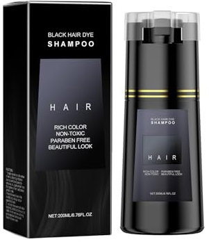 Champú Tinte Negro, Hair Dye Shampoo, Cobertura Total De Canas Y Coloración Intensa Duradera, Fórmula Nutritiva Para Cabello Brillante Y Suave, Aplicación Fácil En Casa, Para Todo Tipo De Cabello
