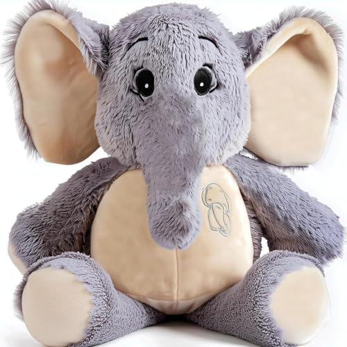 Annco 68cm-128cm Elefanten-Plüschspielzeug, niedliches, beruhigendes Elefantentier, Stoffpuppe, Bettdekoration, Kissen, Elefanten-Stofftier (Gray, 38cm)