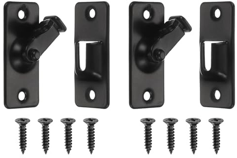 M METERXITY 2-Pack Flip Latch Gate Latch 1.7in, Right Angle Lock, Black | Stainless Steel, with Screws, 90 Degree Slide Locks, for Barn Door, Fence, Cabinets