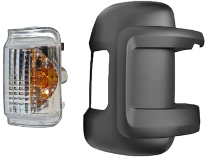 PROMOLINK Spiegelabdeckung + Spiegelblinker Rechts Außenspiegel Kappe Beifahrerseite + Blinkleuchte Kompatibel mit Peugeot Boxer Fiat Ducato Citroën Jumper ab 2006 Opel Movano ab 2021 735440385 6325H1