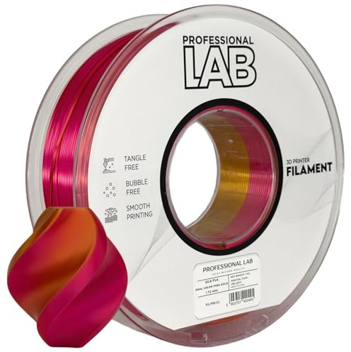 Silk PLA Filament Mehrfarbig 1.75mm – 1KG Spule für 3D-Drucker, PLA Silk, Multicolor, Mehrfarbig, Silk Rainbow (Pink/Gold)