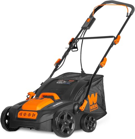 Wen 15-Inch 15-Amp 2-in-1 Electric Dethatcher and Scarifier with Collection Bag (DT1526)