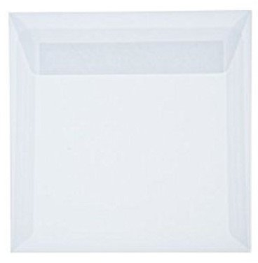 25 Quadratische Transparente Briefumschläge 22 x 22 cm 220 x 220 mm/Weiß Verschluss: Haftklebung Grammatur: 90 g/m²