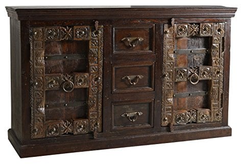 SIT-Möbel Almirah 5103-30 koloniales Sideboard, 2 Türen & 3 Schubladen, recyceltes Holz, 150x45x90 cm