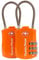 Candado TSA de combinación con cable para maletas, mochilas y más | Naranja (2 uds.)