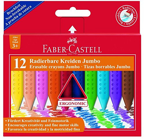 Faber-Castell Radierbare Stifte Jumbo (Box mit 12 Farben)
