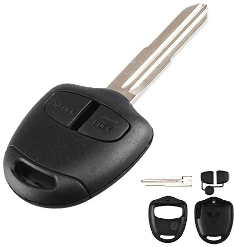 Heart Horse 2 Button Car Key Fob Cover Replacement Remote Key Case Shell for Mitsubishi Triton Evo Galant L200 Outlander Lancer Colt Shogun (Right blade)