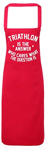 Hippowarehouse Triathlon is the Answer Who Cares What the Question Is Apron kitchen cooking painting DIY onesize adult