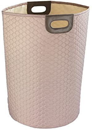 WENKO Wäschesammler Wabo Taupe - Wäschekorb Fassungsvermögen: 75 l, Polyester, 40 x 60 x 40 cm, Taupe