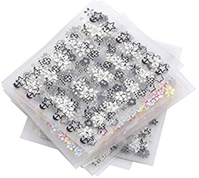 50 Blatt Aufkleber für Nägel, Blume, 3D-Design, Tipp, selbstklebend, Nail Art, selbstklebend, DIY, 3D-Design, Nagelaufkleber, mehrfarbig, Nail Art Sticker