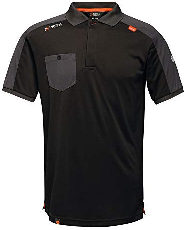Regatta Homme de Travail Homme Tactical Threads Évacuant Rapidement L'humidité Offensive T Shirts Polos Vests, Noir, L EU