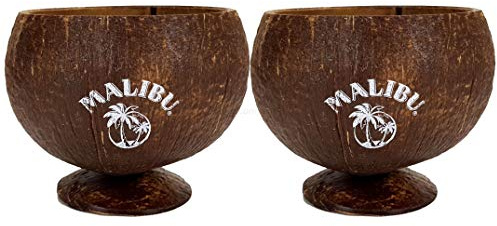 Malibu echte Kokosnuss Kokos Coconut Cocktail Becher - 2er Set