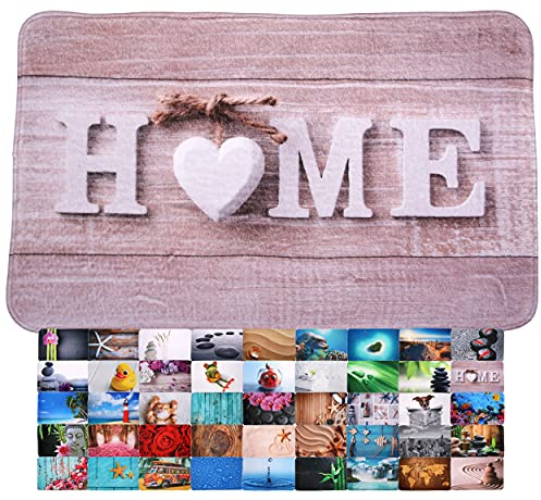 Sanilo Tapis de Salle de Bain, Grande sélection de Beaux Tapis de Douche, Absorbant, Antidérapant, Très Doux, Sèche Rapidement, Lavable (70 x 110 cm, Home)