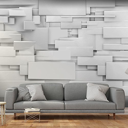 murando Fototapete selbstklebend 3d Effekt 392x280cm Foto Tapete Tapetenfolie Möbelfolie Wandverkleidung Wandtapete MotivtapetenSchlafzimmer 3d Effekt Abstrakt geometrisch optische Täuschung