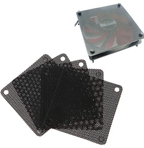 tegongse 5pcs Dust Filter for PC Computer Case Cooling Fan, Cuttable - Black Dustproof PVC Mesh Net Cover Guard for Home Chassis (60x60mm)