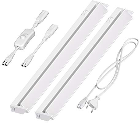 ledscom.de LED Unterbau-Leuchte LIWO 58cm, schwenkbar, mit Schalter, 18,739W, je 979lm, warmweiß, 2er Set