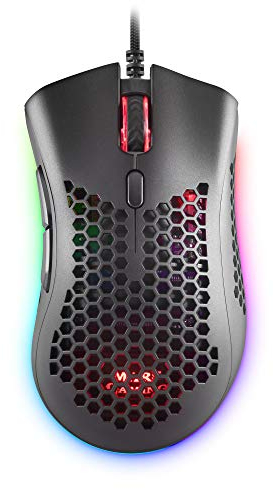 Mars Gaming MMEX Noir, Souris Gamer RGB, 32K DPI, Câble Feather, Switches Optiques