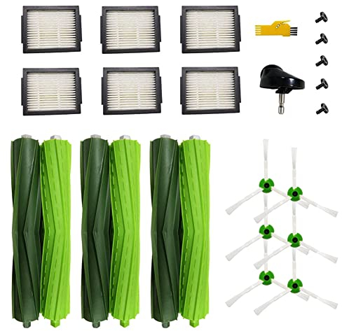 MIKONG Kit accessori per iRobot Roomba i7156 i7 + (i7556) e5154 i7558 e6 e7 i3 i3+ i4 i4+ i6 i6+ i8 i8+/Plus j7 (7150) j7+(7550) Robot aspirapolvere Spazzola laterale filtro spazzola principale