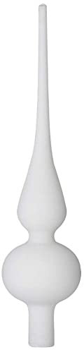 Inge-glas Christbaumspitze 26cm | Weihnachtsbaumspitze aus Glas | Hochwertige Spitze für den Weihnachtsbaum Weihnachten (Porzellanweiß Matt | Just White)