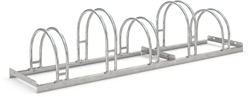 Bogenparker 5055 | Fahrradständer für 5 Fahrräder | einseitig | Freiaufstellung | Abwechselnde Hoch-/Tiefeinstellung | erweiterbar | Fahrradparker Bodenparker Mehrfachständer Bügelparker | Dreifke®
